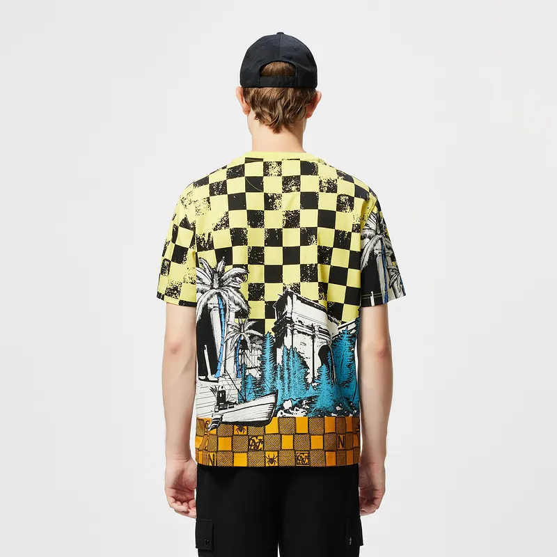 C'N'C Trend Series T Shirt Men's Yellow Pattern-5