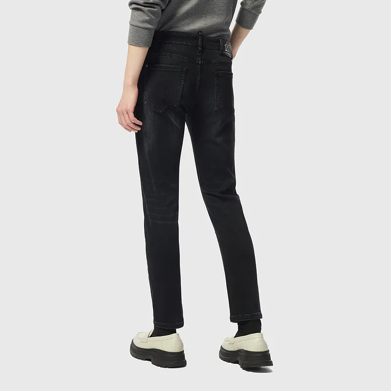 C'N'C New Order & Classics Series Washable Jeans Men's Black Gray-6