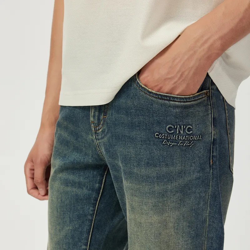 C'N'C Smudge & Distortion Series Jeans Men's Denim Blue-6