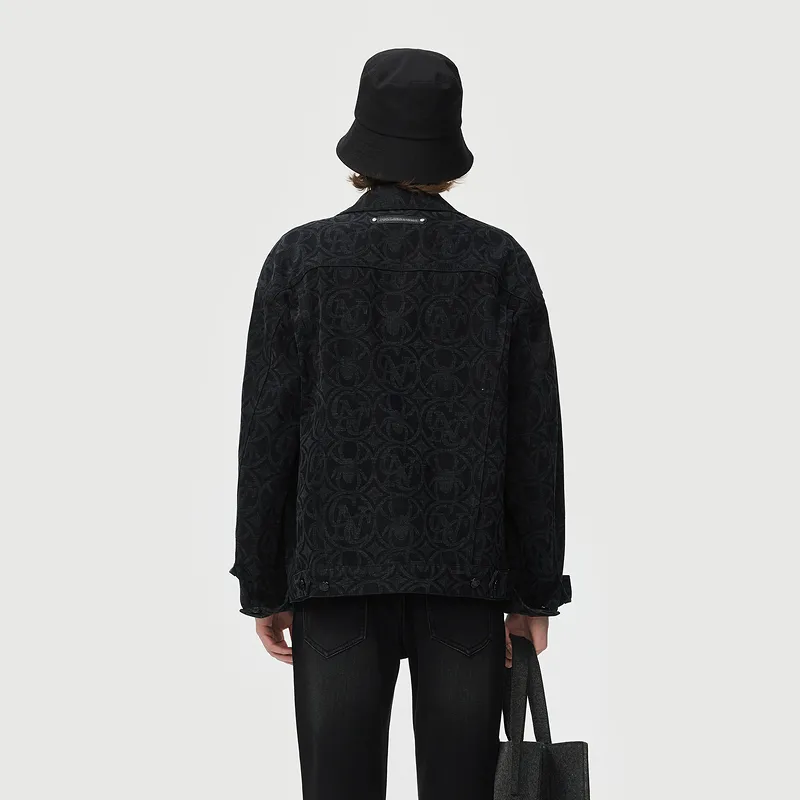C'N'C New Order & Classics Series Denim Jacket Men's Black Floral-5