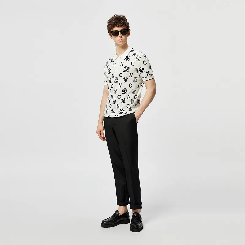 C'N'C Trend Series Polo Shirt Men's White Pattern-7