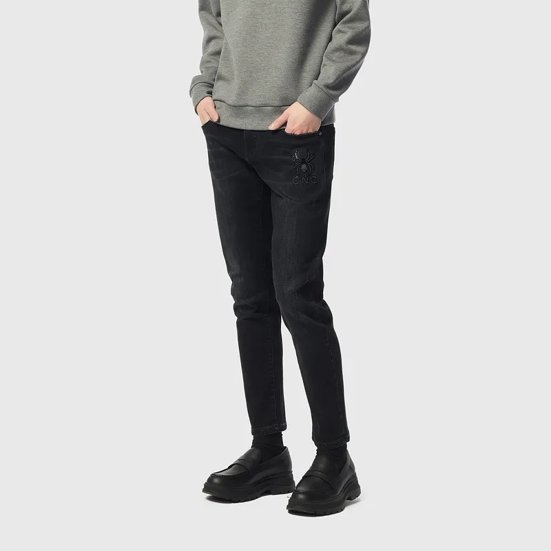 C'N'C New Order & Classics Series Washable Jeans Men's Black Gray-5