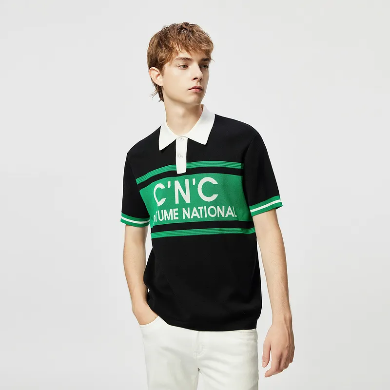 C'N'C Rhythm Party Series Polo Shirts Men Black-2