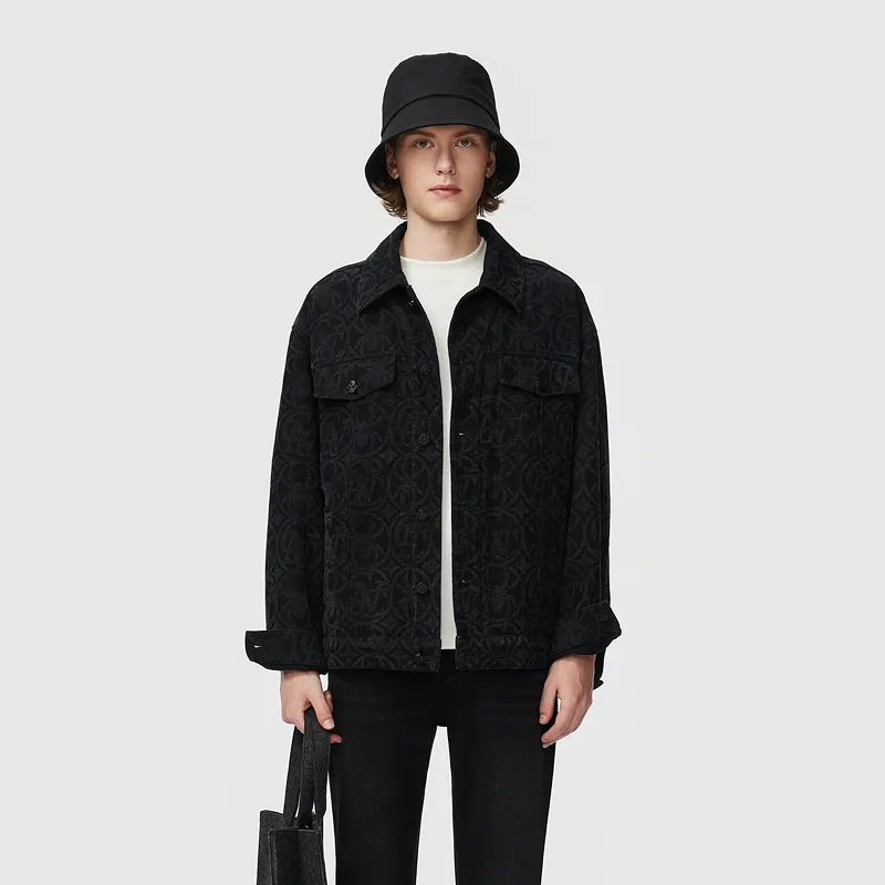 C'N'C New Order & Classics Series Denim Jacket Men's Black Floral-2