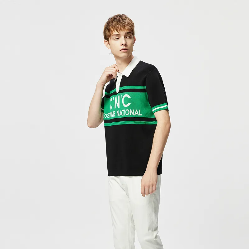 C'N'C Rhythm Party Series Polo Shirts Men Black-4