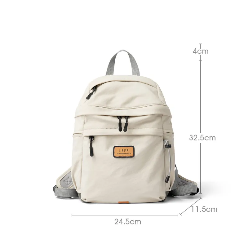 LEFF Fabric Backpack Unisex Coconut Milk White/Field Green/Sunset Orange-5