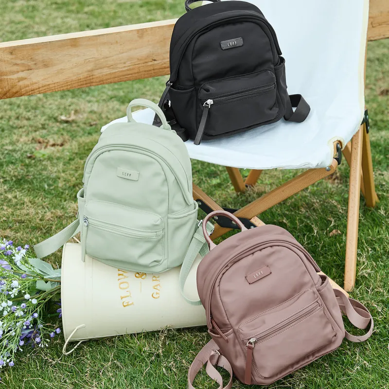 LEFF Water Repellent Fabric Backpack Women's Banxia Green/Classic Black/Dark Plum Sauce-7