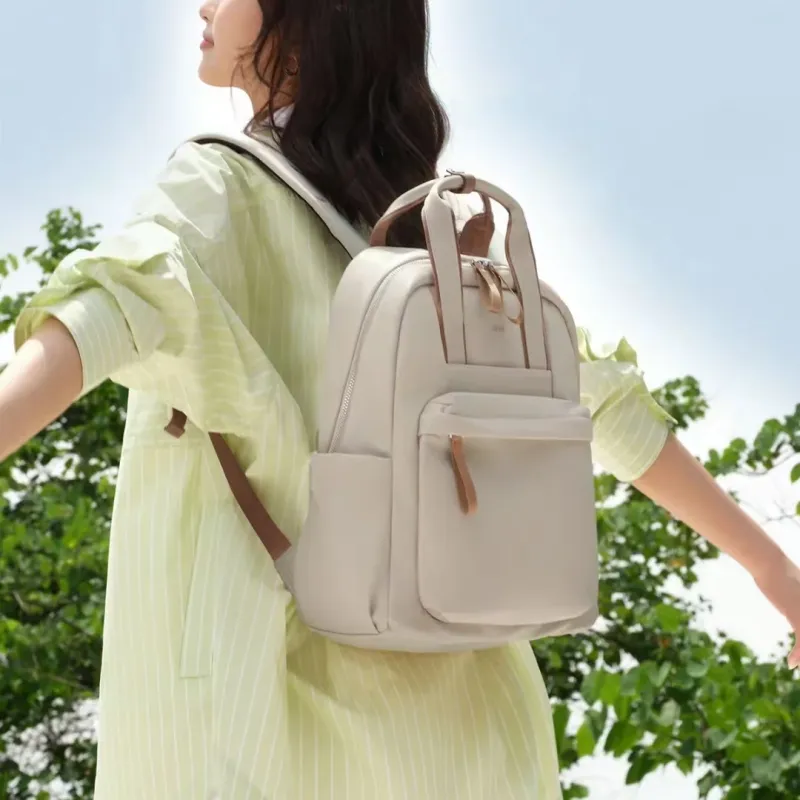 LEFF Fabric Backpack Large Size Women's Milk Tea Apricot-2