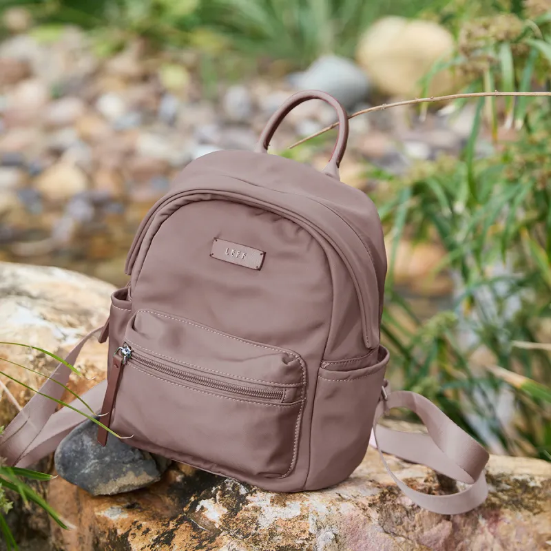 LEFF Water Repellent Fabric Backpack Women's Banxia Green/Classic Black/Dark Plum Sauce-11