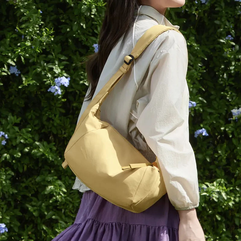 LEFF Fabric Crossbody Bag, Shoulder Bag Regular Unisex Khaki Liquorice Yellow Mist Gray Blue Red Brown-4