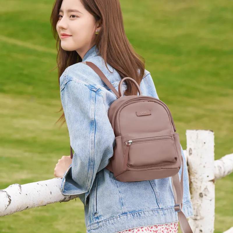 LEFF Water Repellent Fabric Backpack Women's Banxia Green/Classic Black/Dark Plum Sauce-10