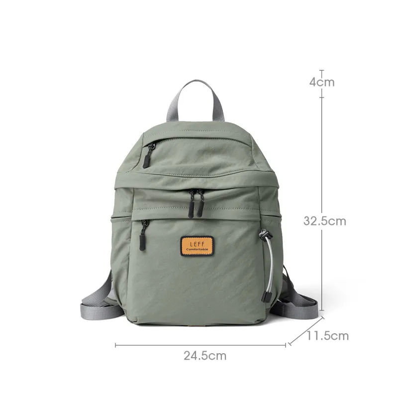 LEFF Fabric Backpack Unisex Coconut Milk White/Field Green/Sunset Orange-10
