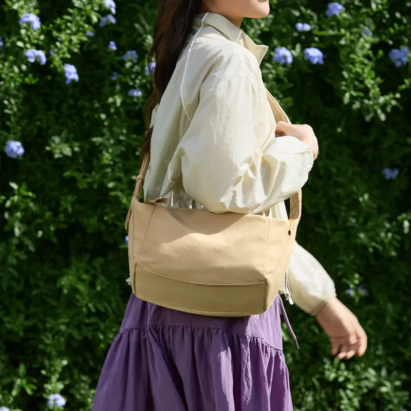 LEFF Fabric Crossbody Bag, Shoulder Bag Regular Unisex Khaki Liquorice Yellow Mist Gray Blue Red Brown-1
