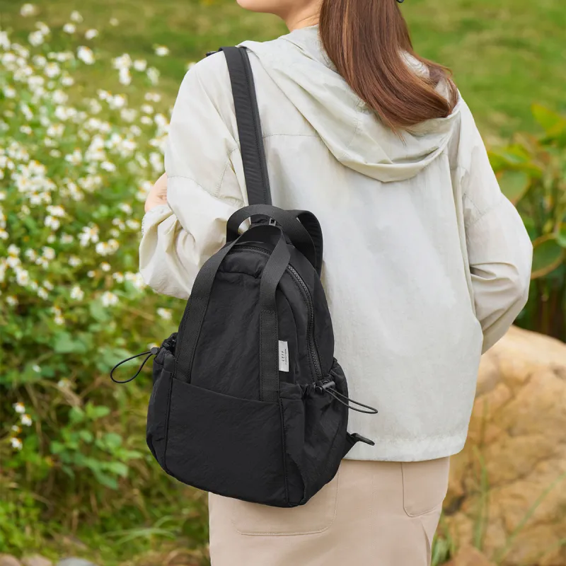 LEFF Fabric Crossbody Handheld Backpack Unisex Classic Black-1