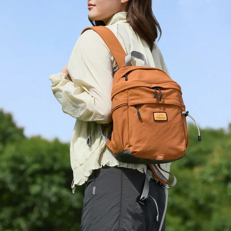 LEFF Fabric Backpack Unisex Coconut Milk White/Field Green/Sunset Orange-12
