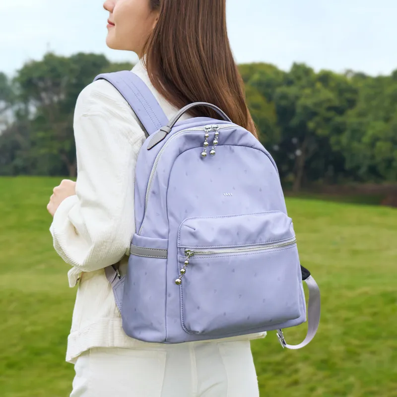 LEFF Fabric Backpack Travel Backpack Laptop Bag Backpack Regular Women's Smoke Purple/Cream Apricot-2