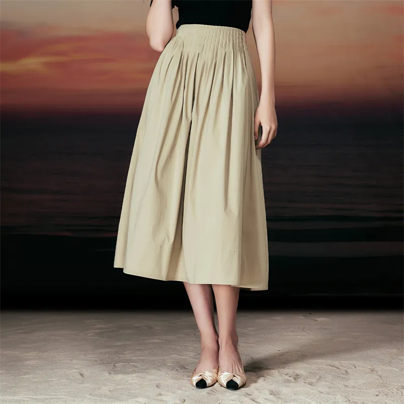 TAMMY TANGS Casual Long Skirts Women's Khaki-3
