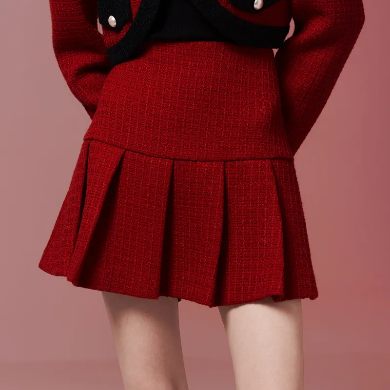 TAMMY TANGS Casual Short Skirts Women's Red-2