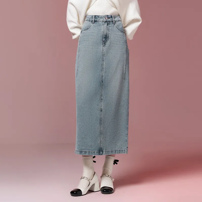TAMMY TANGS Casual Long Skirts Women's Light Blue-2