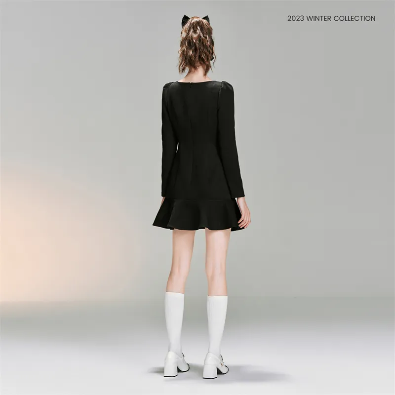 TAMMY TANGS Long Sleeved Dresses Women's Black-2