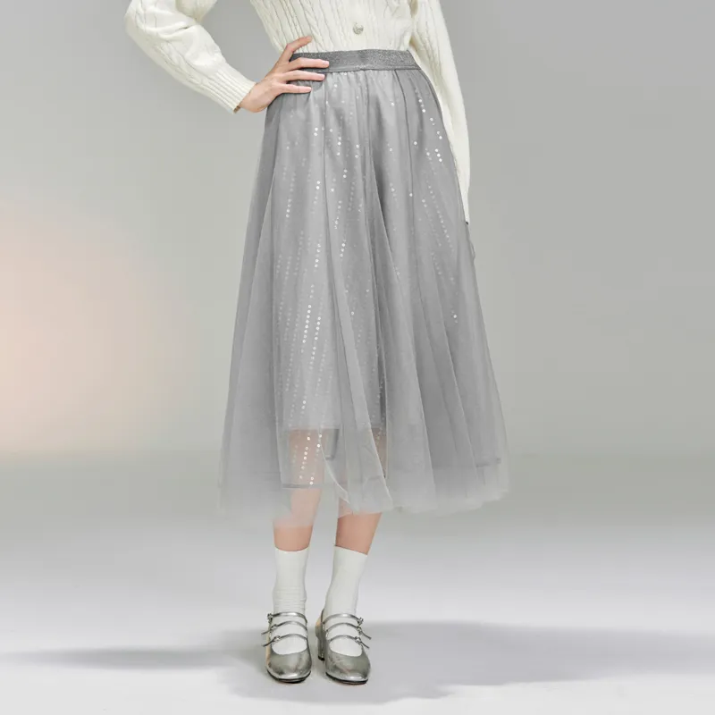 TAMMY TANGS Casual Long Skirts Women's Gray-2