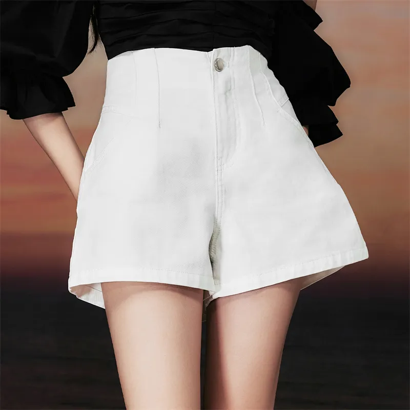 TAMMY TANGS Denim Shorts Women's White-2