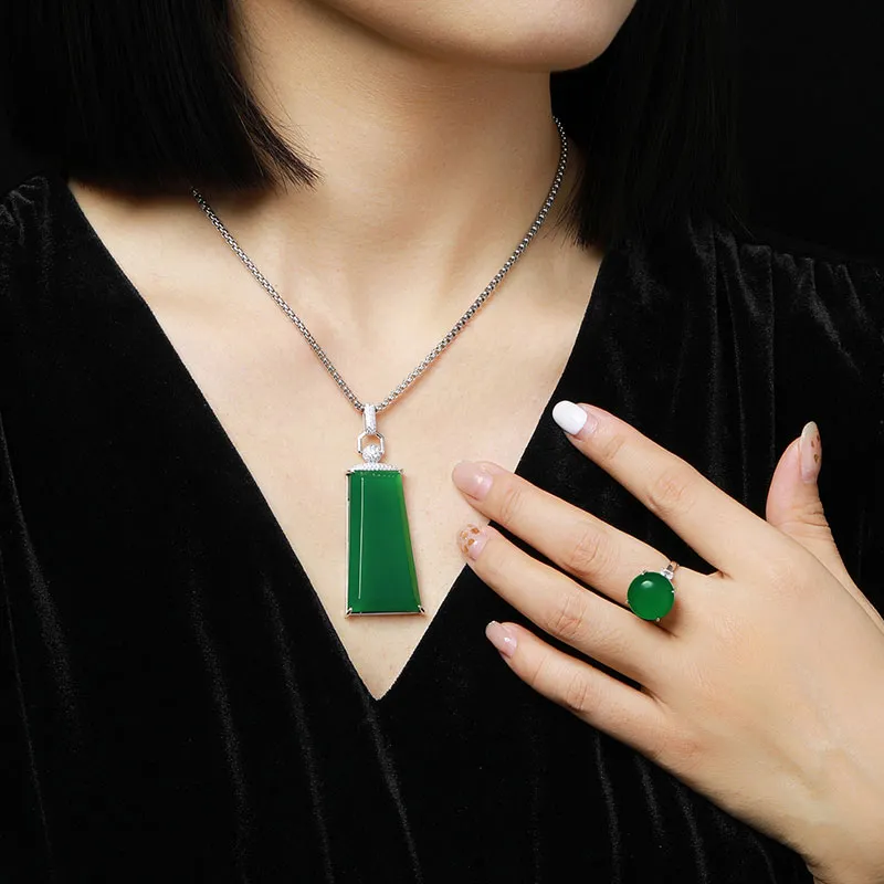7℃ S925 Silver Agate Necklaces Unisex-1