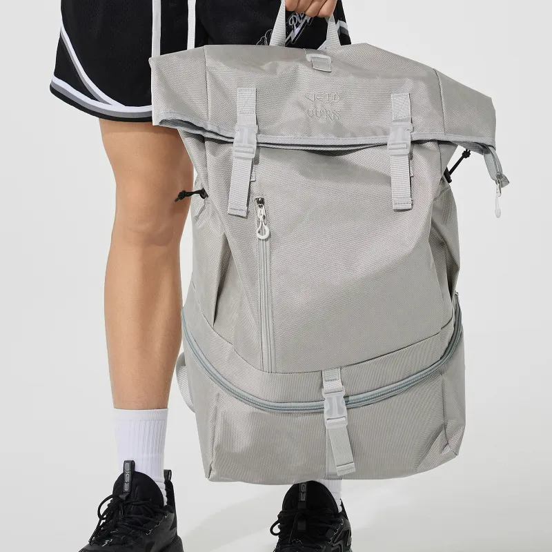 VEIDOORN Polyester Backpack Regular Unisex Graphite Black/Vanguard Green/Water Silver Gray-7