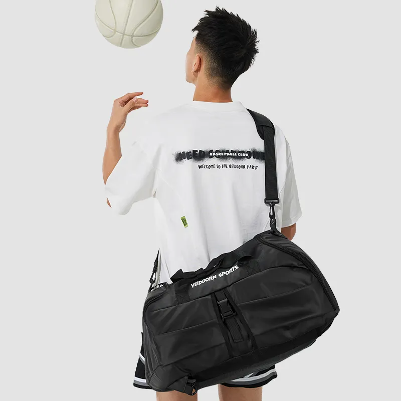 VEIDOORN Polyester 3 in 1 Backpack Handbag Large Size Unisex Black-2