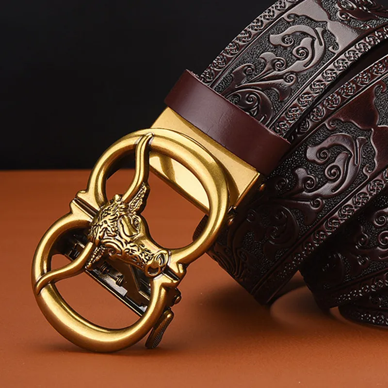 JKEM Cow Split Leather Belts Men's 3.5cm-6