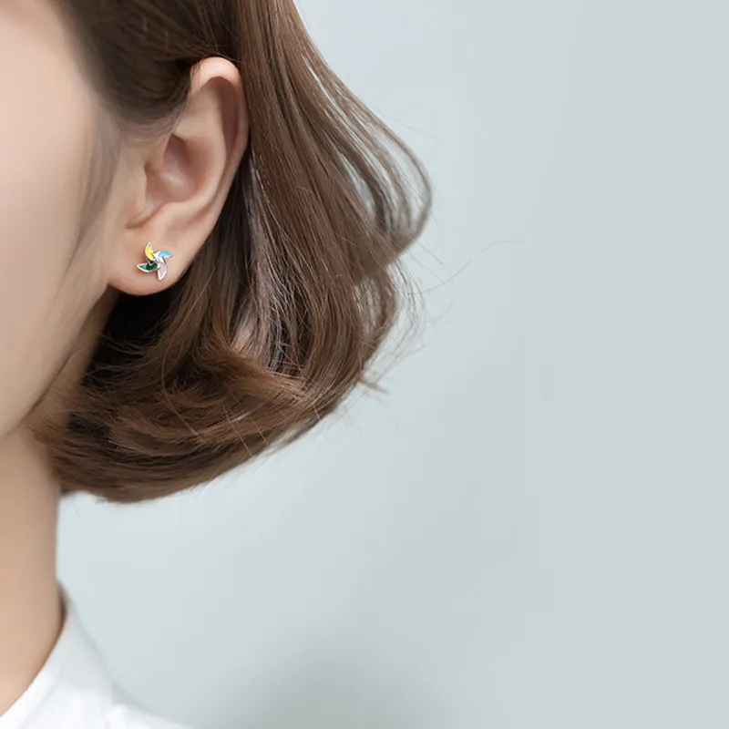 JKEM 925 Sterling Silver Stud Earrings Unisex-2