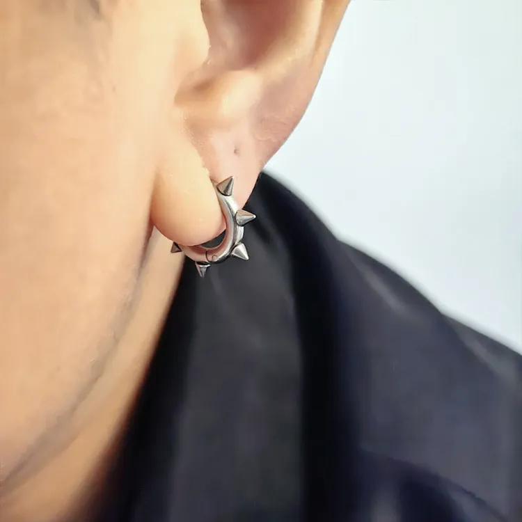 JKEM Titanium Steel Earrings Unisex-2