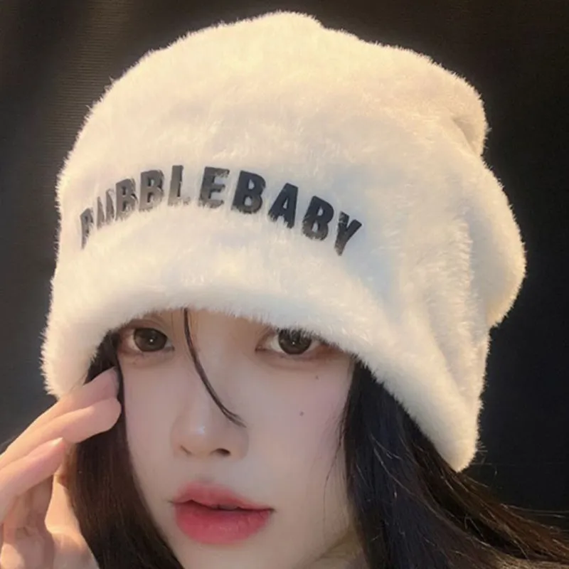 JKEM Rabbit Fur Plush Yarn Hats & Caps Unisex-5
