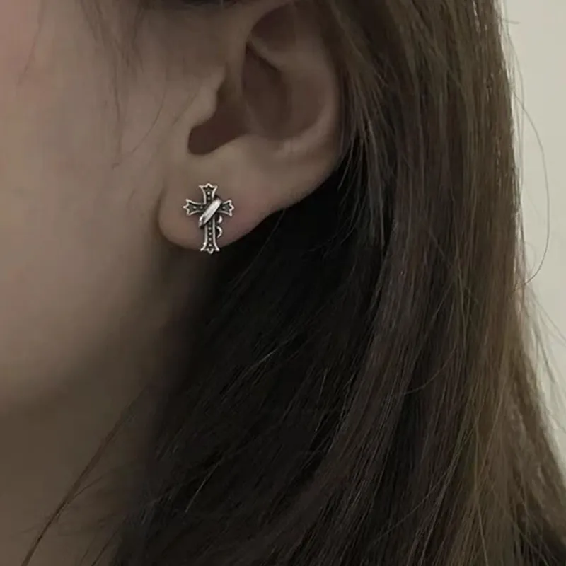 JKEM Titanium Steel Stud Earrings Unisex-3