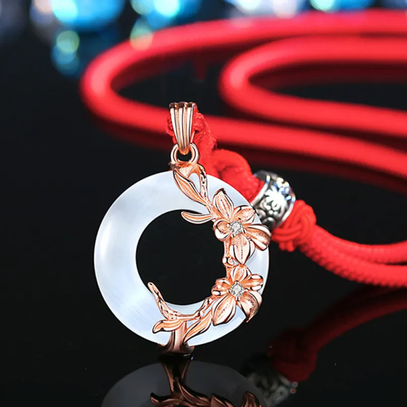 JKEM Glass Cat Eye Necklaces Unisex-5