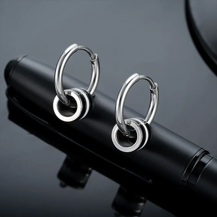 JKEM Titanium Steel Earrings Unisex-2