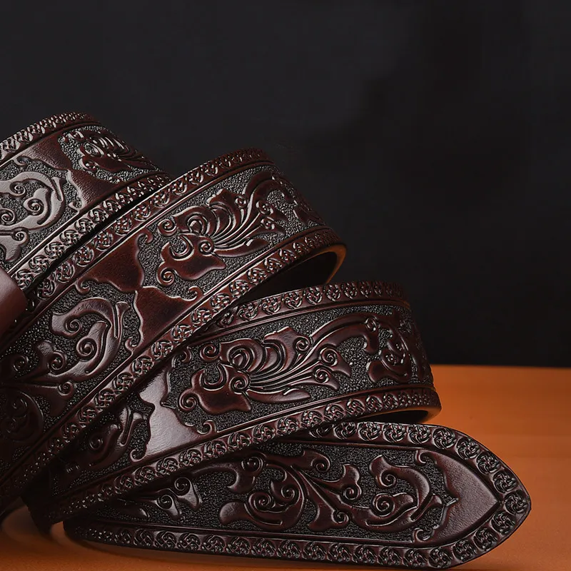 JKEM Cow Split Leather Belts Men's 3.5cm-13