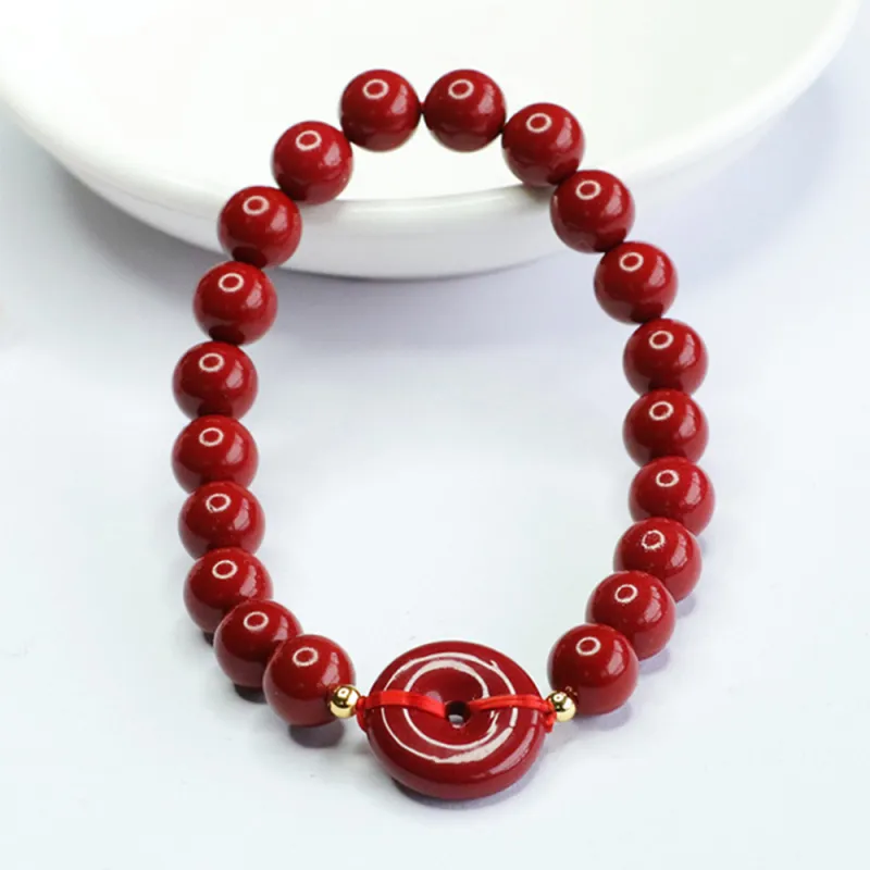 JKEM Cinnabar Jade Bracelets Women's-1