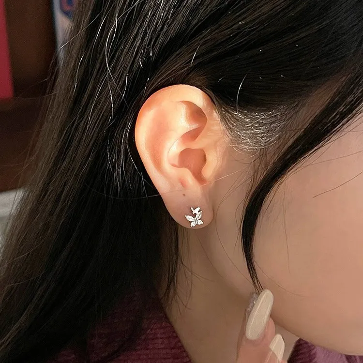 JKEM 925 Sterling Silver Stud Earrings Unisex-4