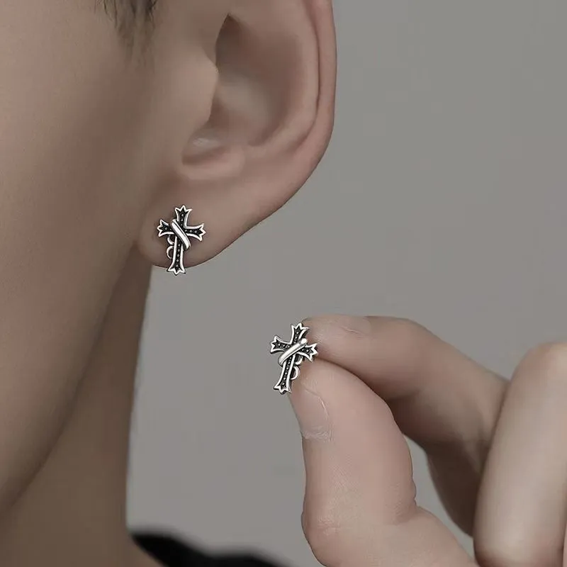 JKEM Titanium Steel Stud Earrings Unisex-2
