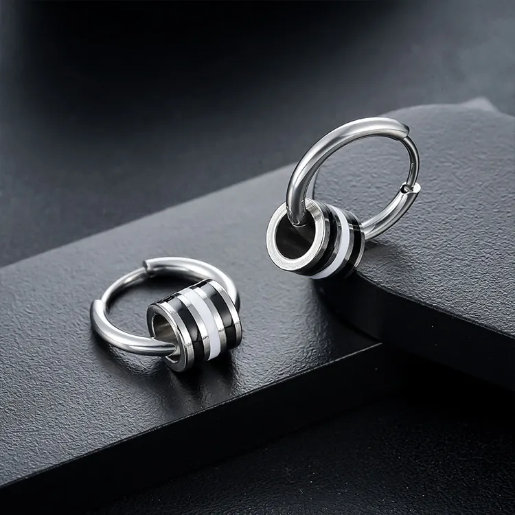 JKEM Titanium Steel Earrings Unisex-1