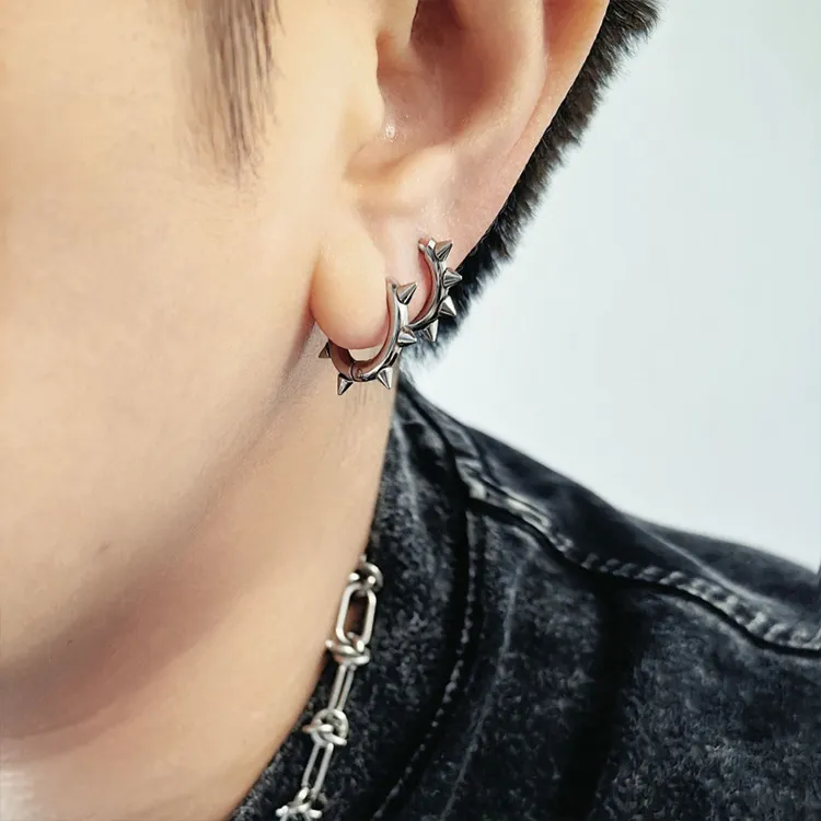 JKEM Titanium Steel Earrings Unisex-7