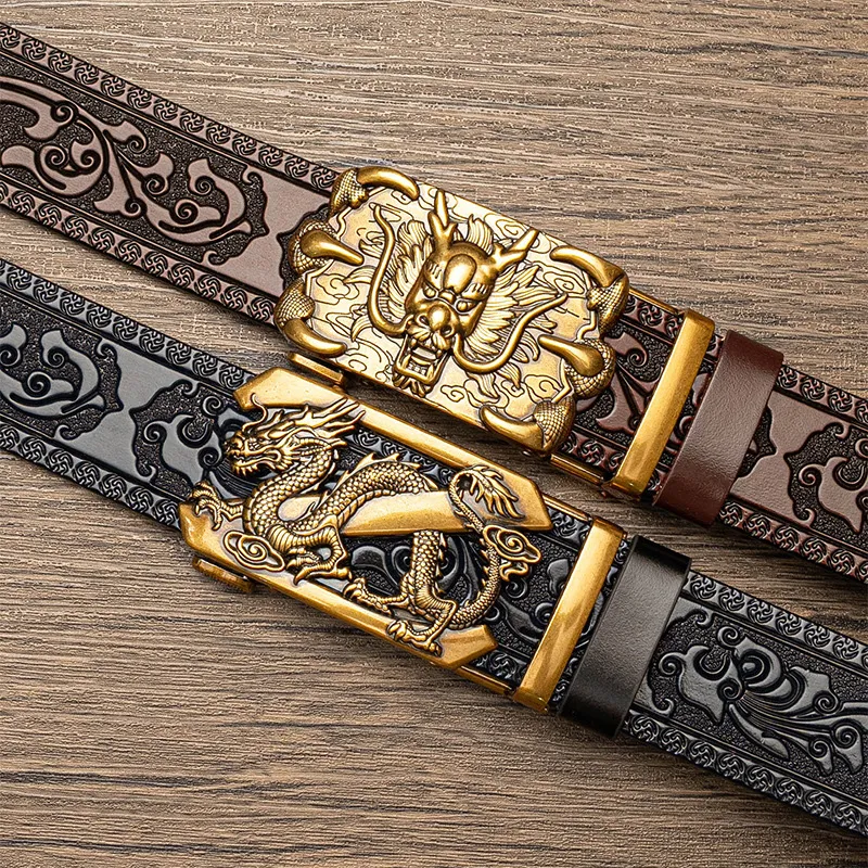 JKEM PU Leather/Alloy Leather Belts Men's 3.4CM-2