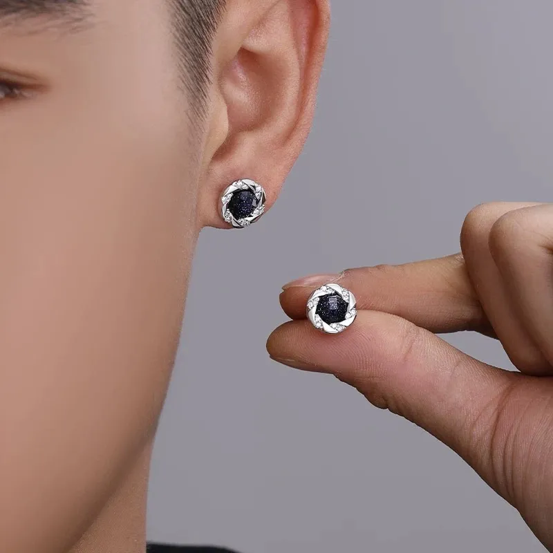 JKEM Copper, Zircon Stud Earrings Unisex-1
