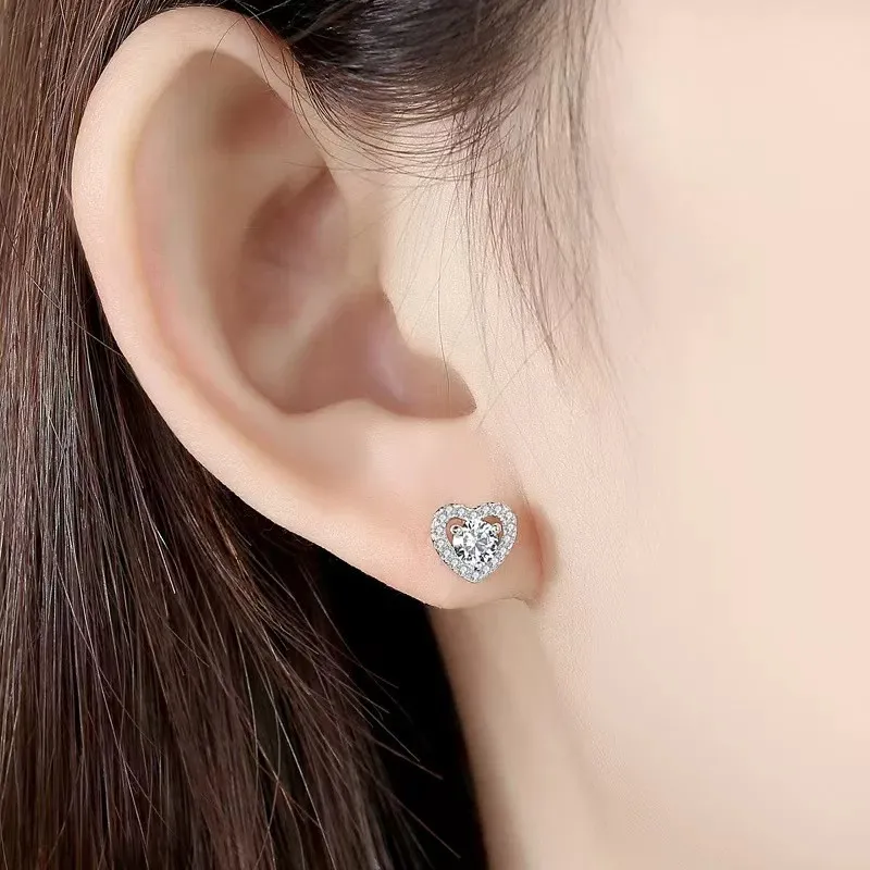 JKEM 925 Sterling Silver Stud Earrings Women's-2