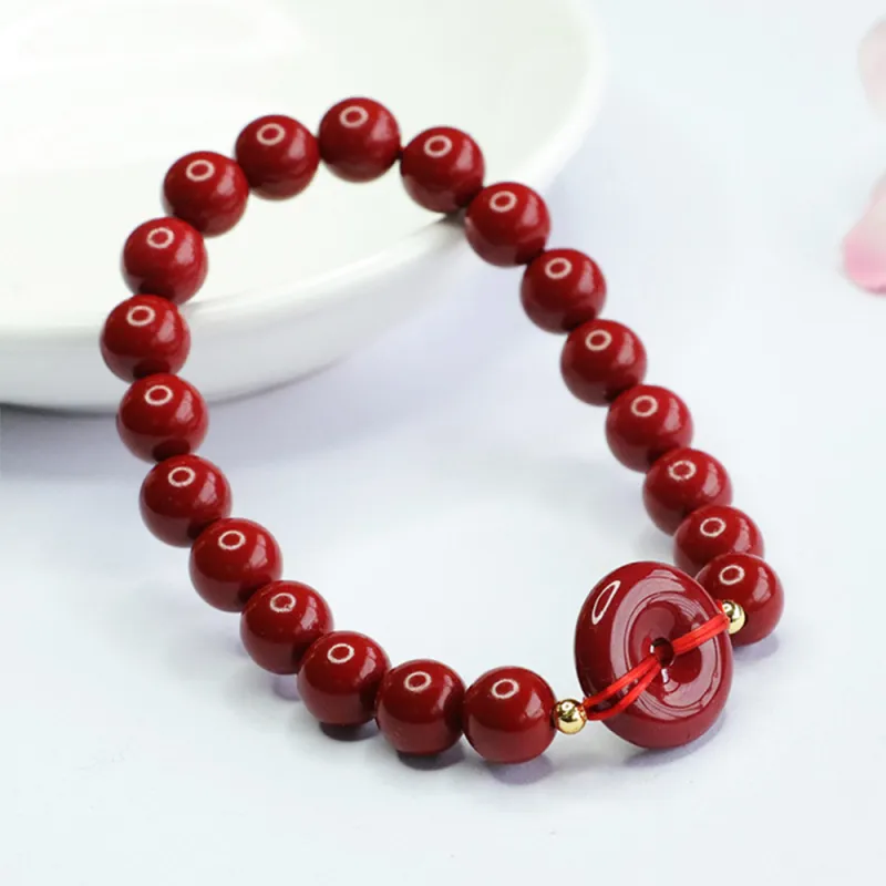 JKEM Cinnabar Jade Bracelets Women's-3