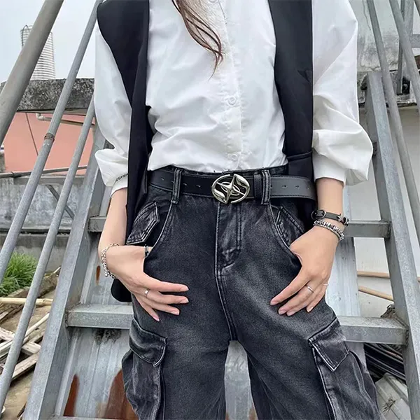 JKEM PU Leather/Alloy Leather Belts Unisex 3.8cm-3