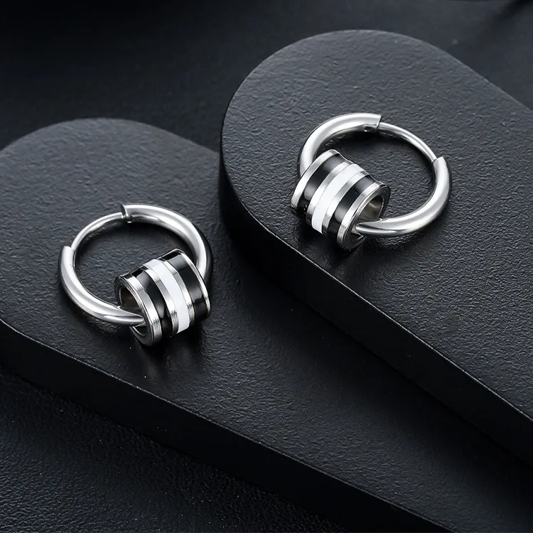 JKEM Titanium Steel Earrings Unisex-4