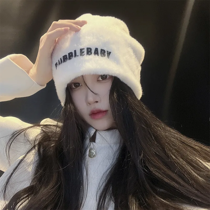 JKEM Rabbit Fur Plush Yarn Hats & Caps Unisex-6