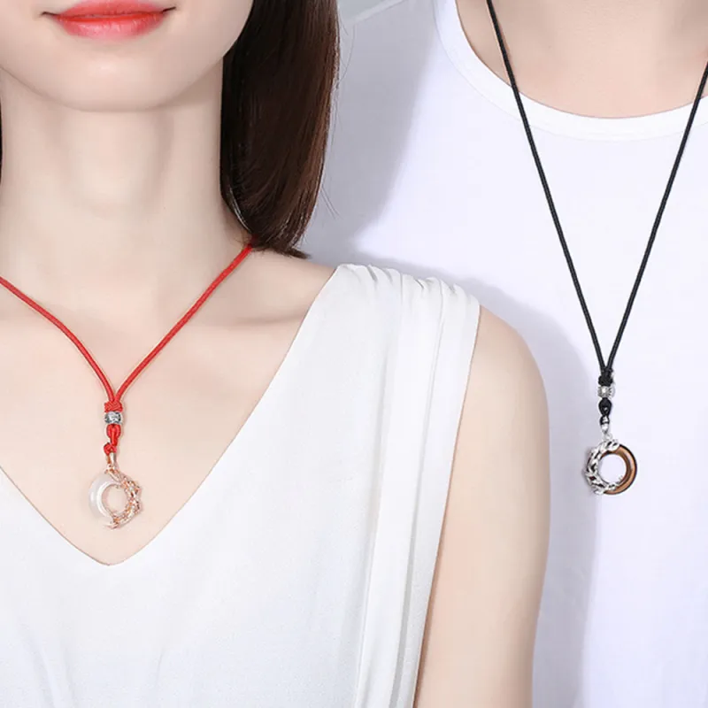 JKEM Glass Cat Eye Necklaces Unisex-2
